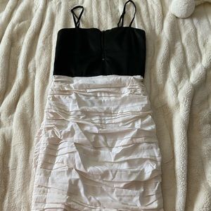 White and black party dress